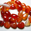 14 inches - so -- gorgeous - orange - colour - multy - shaded - carnelian - smooth - polished - Pear - shape fancy beads - size 5 - 10 mm approx